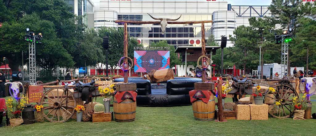 Mechanical Bull and Western Prop Setup with entrance